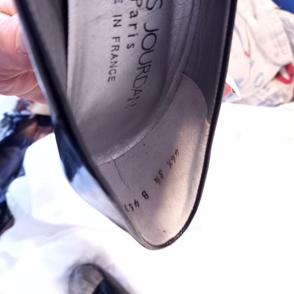 FINAL SALE - VINTAGE CHARLES JOURDAN Peep-Toe Mixed-media Heels - Picture 8 of 9